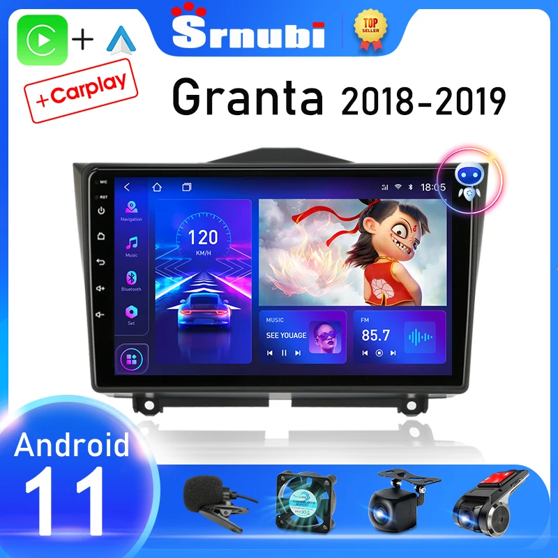 srnubi 2 din android 11 car radio for lada ba3 granta cross 2018 2019 gps navigation carplay multimedia video player stereo dvd free global shipping