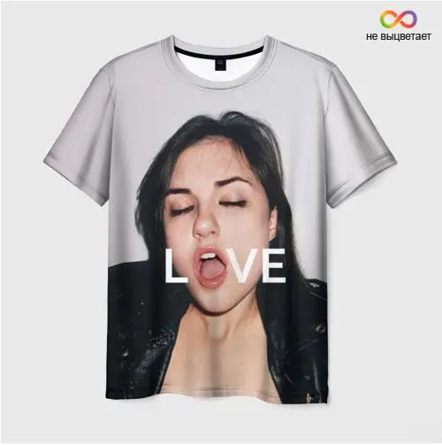Мужская футболка 3D Sasha Grey LOVE | одежда