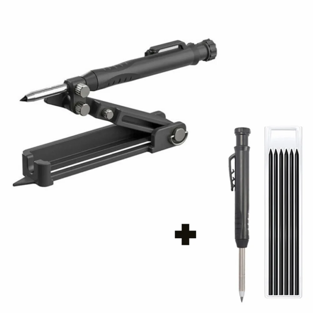 

Multi-function Scribing Tool Adjustable Profile Scribing Ruler Contour Gauge With Pencil Woodworking Compass Tool
