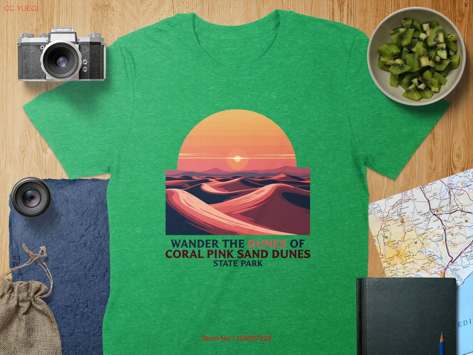 Футболка Wander the Dunes Coral Pink Sand State Park Sunset Desert Landscape Art Nature Lovers с длинными или короткими