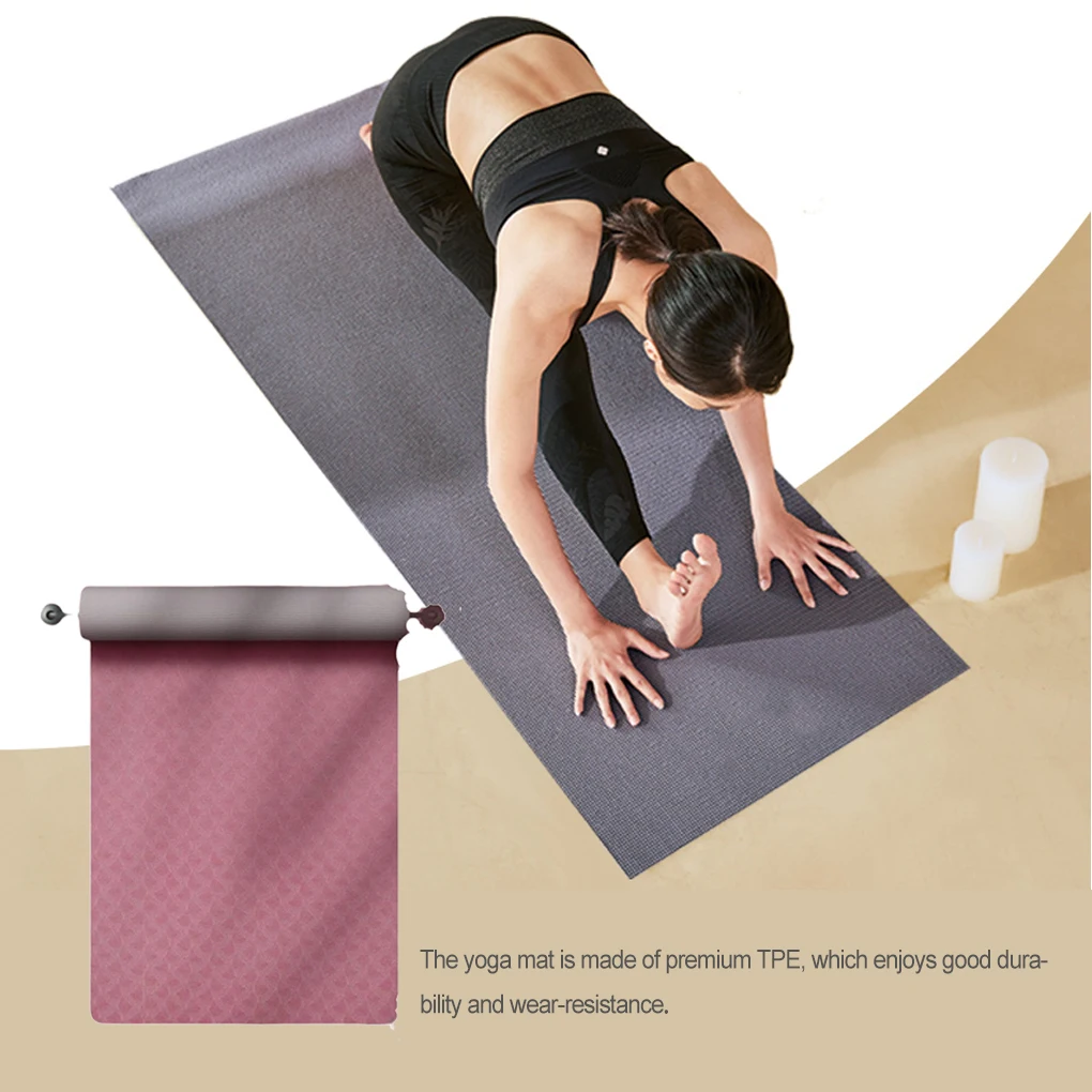 

Yoga Mat Fitness Non Slide Camping Meditation Anti-skid Dancing 6mm Thickness Cover with Carry Straps for Beginner