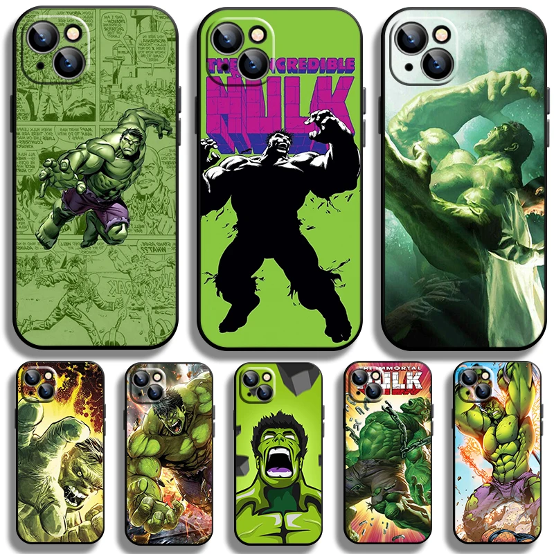 

Marvel superhero Hulk Black Phone Case For Apple iPhone 14 13 12 11 Pro Max Mini XS Max X XR 7 8 Plus Cover