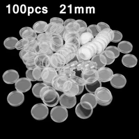 100pcs coin holders 21mm transparent round coin box for coins storage collecting capsules protection home supplies
