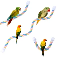 color parrot standing woven rope toy parrot climbing cotton rope bird toy shaped pet toy bird stand pole parrot accessories