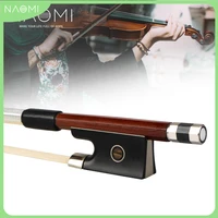 naomi 44 brazilwood violin bow octagonal stick sheepskin grip and silver wire winding ebony frog paris eye inlay