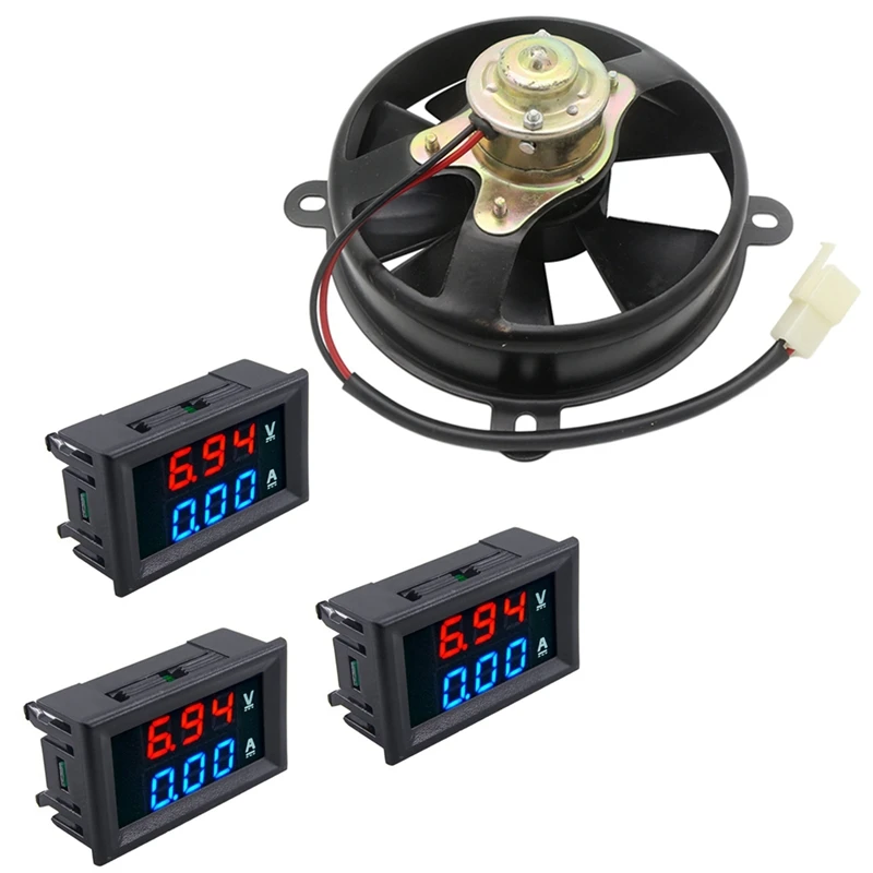 

1X 6 Inch Electric Cooling Fan Radiator For Quad Dirt Bike Buggy Atv Karting 150 250Cc & 3Pcs LED Digital DC 0-100V 10A Voltage