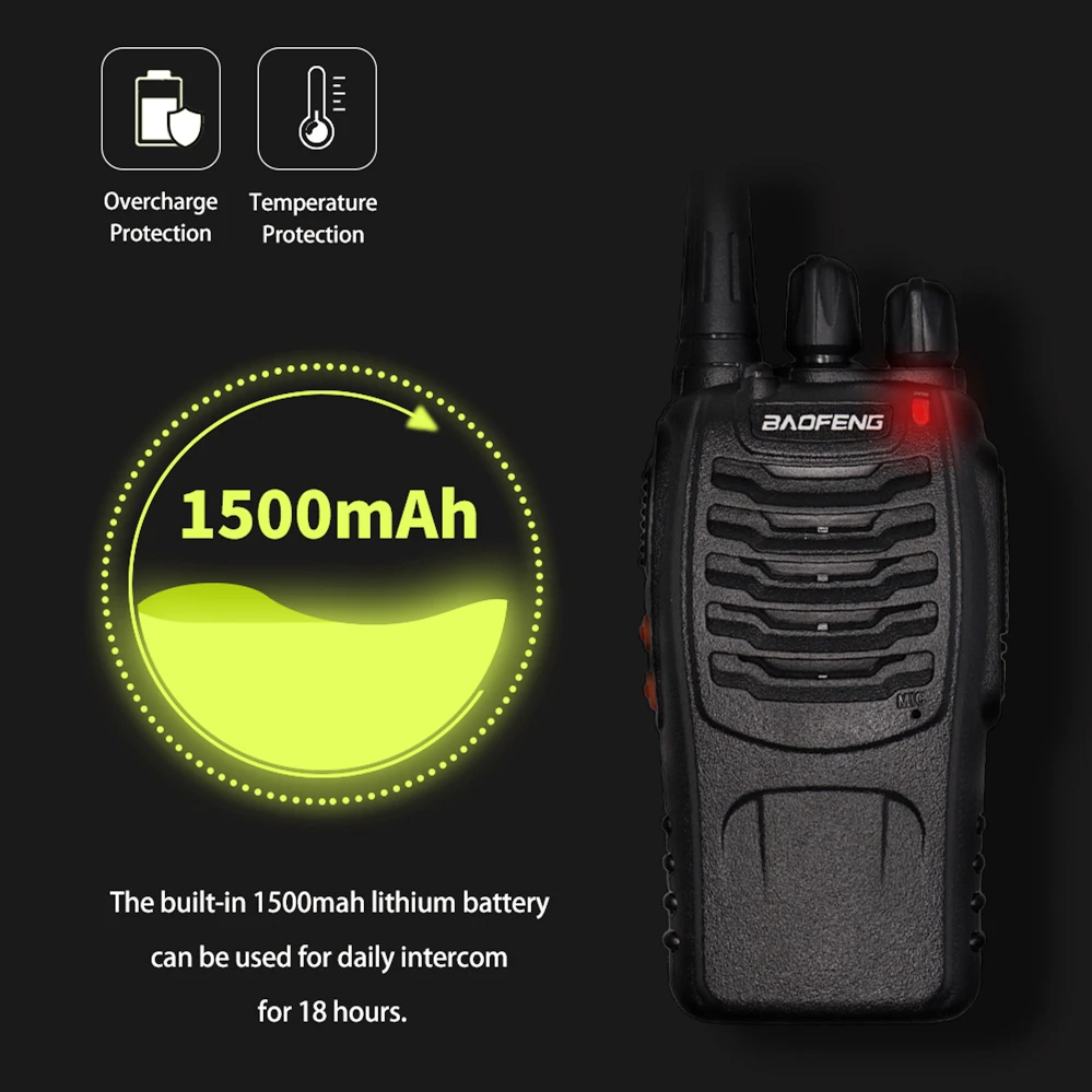 Original Baofeng BF888S Walkie Talkie 5W BF-888S 6KM Two Way Radio Transmitter UHF 400-470MHZ Transceiver BF 888S Intercom
