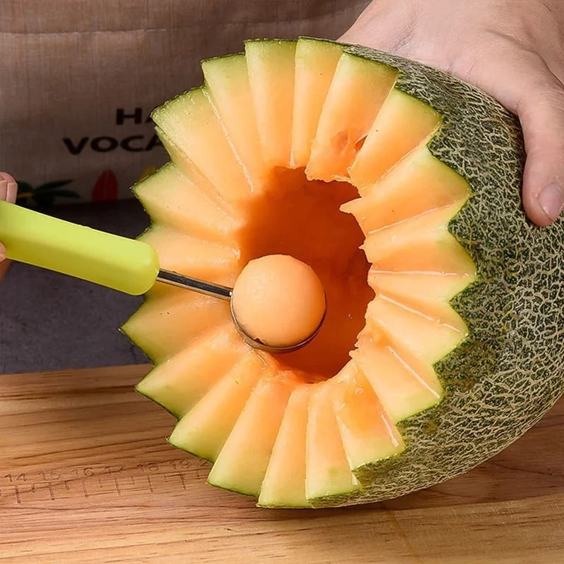 

Fruit Slicer Cutter Scoop Watermelon Carving Knife Cutter Fruits Platter Fruit Dig Pulp Separator Kitchen Home Gadgets Tools