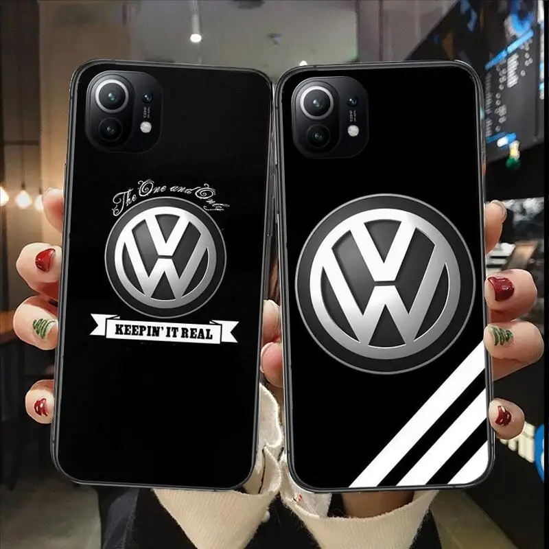 Volkswagen Car Logo Phone Case For Xiaomi 13 12 11T 9 11 10C 9T 8 9SE 11i Lite Ultra Note10 Poco F3 M4 M3 Pro Black Soft Covers