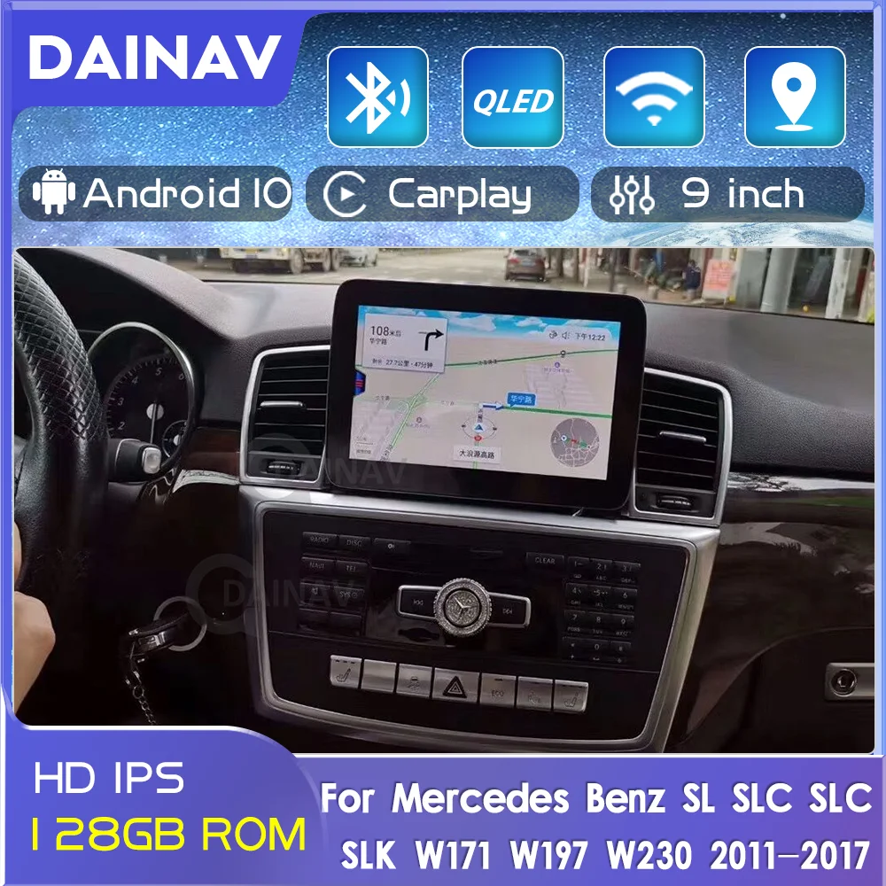 

Автомагнитола на Android 11,0 для Mercedes Benz SL SLC SLK W171 W197 W230 2011-2017, мультимедийный плеер с GPS-навигацией, стерео