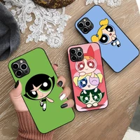 cute powerpuff girls phone case silicone soft for iphone 13 12 11 pro mini xs max 8 7 plus x 2020 xr cover