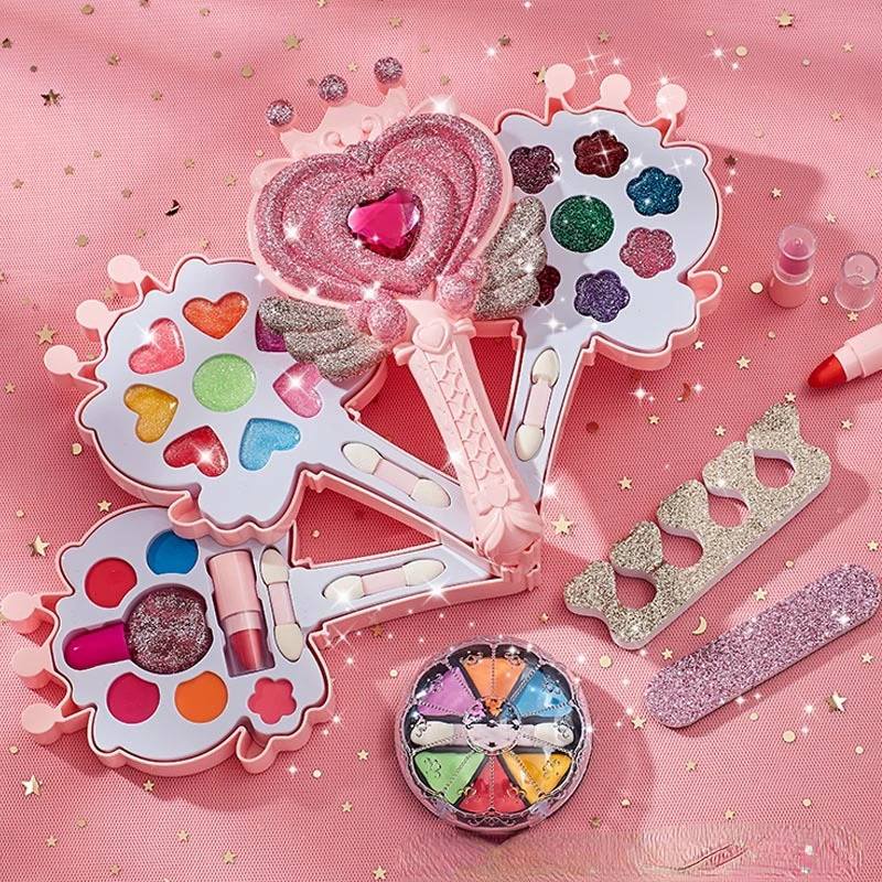 

Children's Cosmetics Toys Non-toxic Girls' Gift Makeup Box Nail Polish Princess Set Cosmetics Toys