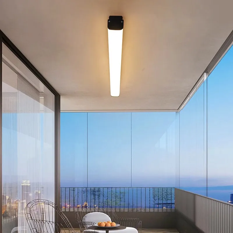 Длинные комнатные и уличные настенные светильники черно-белые декоративные для