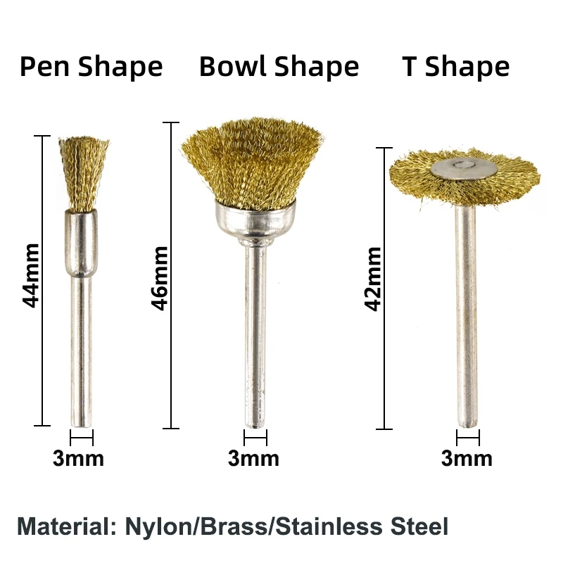 

Набор проволочных щеток HAMPTON для Dremel 3,0 мм 10/20 шт.