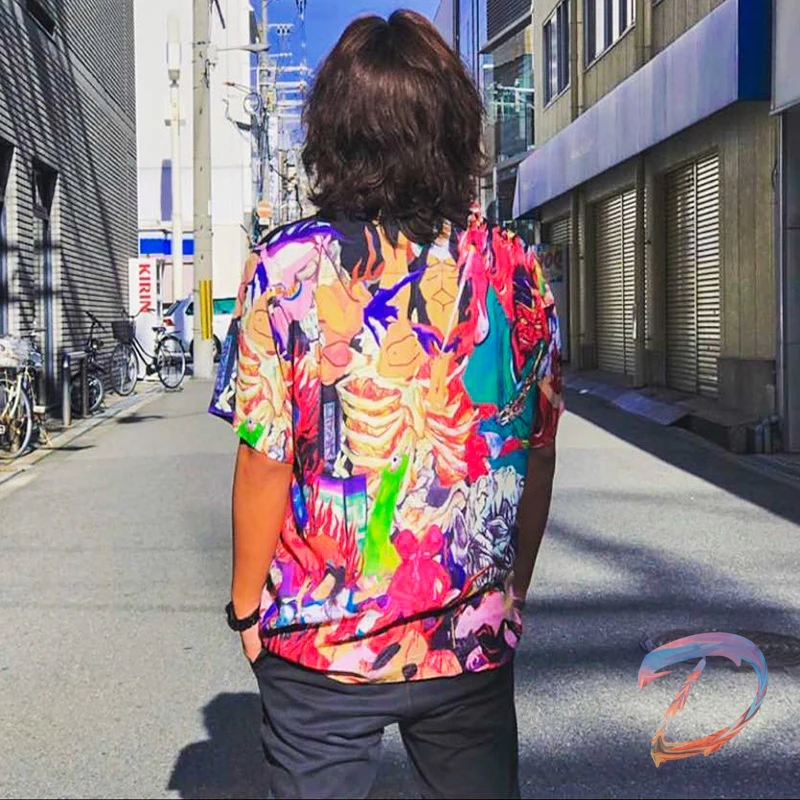 Wacko Maria Shirts Graffiti Tops Men Women High Street Hawaiian Short Sleeve Shirt