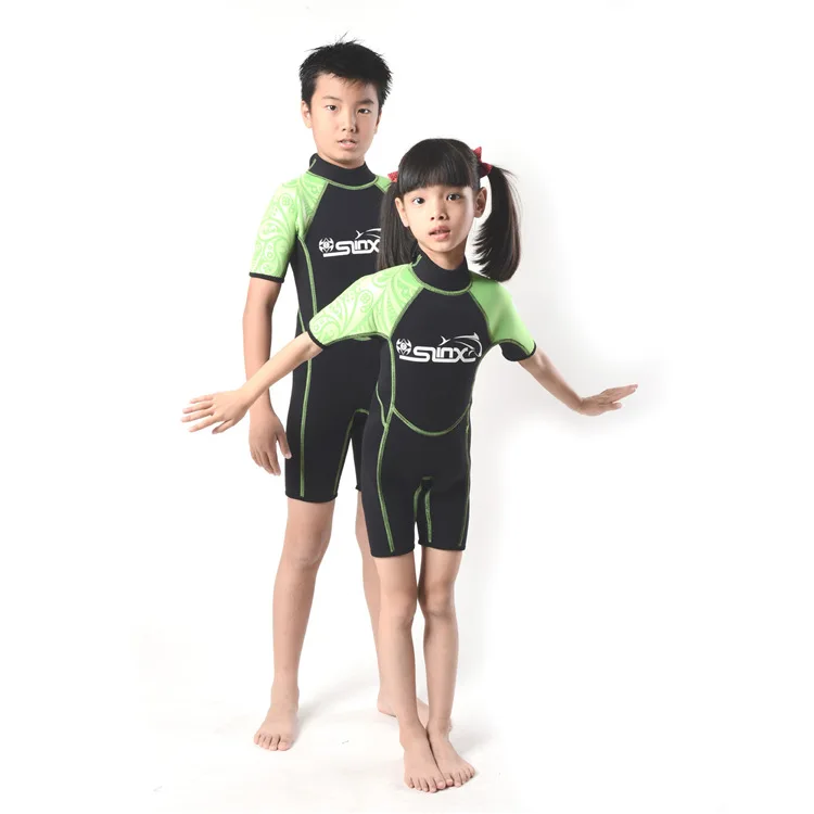 

2mm Neoprene Youth Kids Wetsuit Shorty Surfing Suit Short Sleeve Diving Snorkeling Swimming Jumpsuit Scuba Dive Swimwear Girls