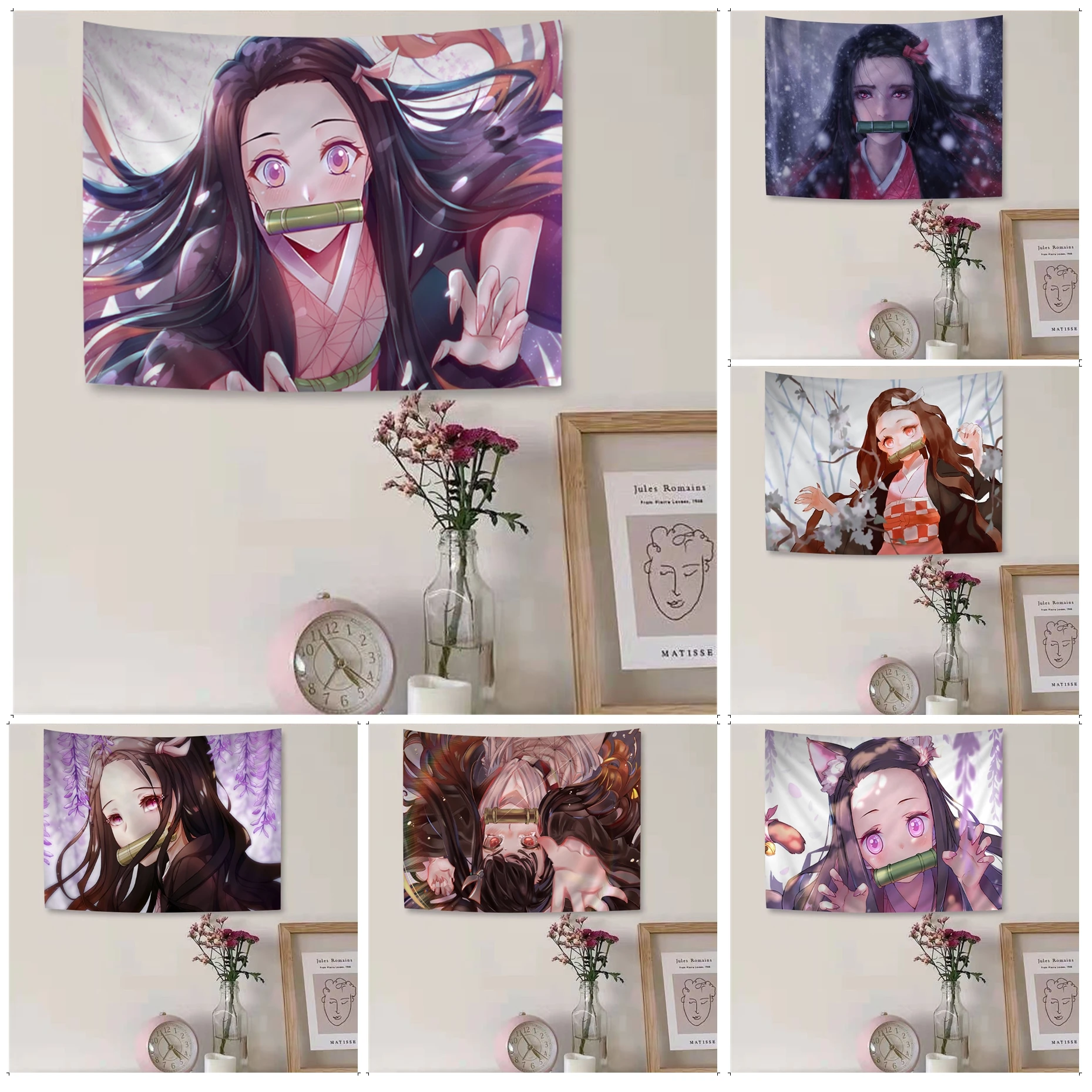 

Demon Slayer Kamado Nezuko Cartoon Tapestry For Living Room Home Dorm Decor INS Home Decor