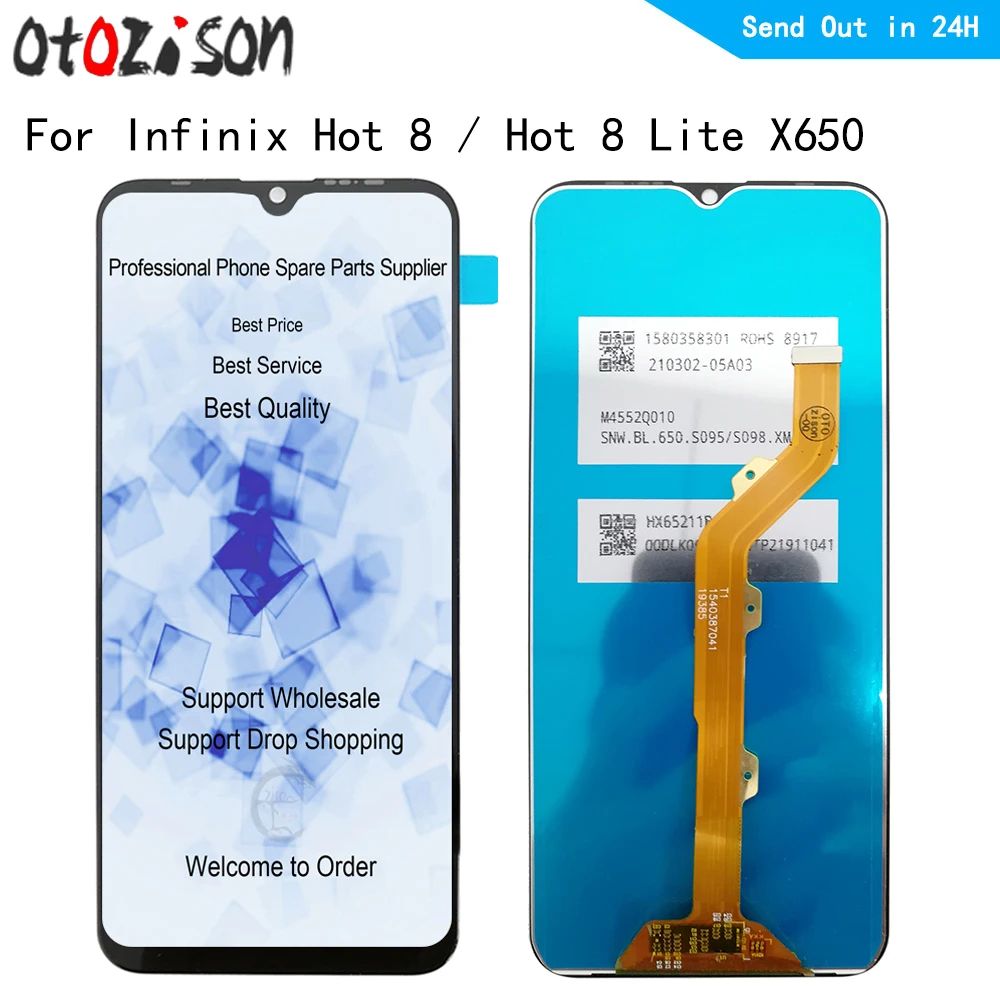 

X650 LCD 6.52" IPS For Infinix Hot 8 / Hot 8 Lite X650C X650B X650D LCD Display Touch Panel Screen Digitizer Assembly 720x1600