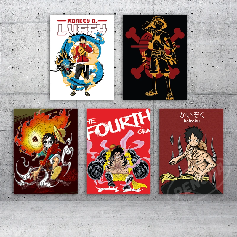 

Home Decoration Anime Canvas Painting Monkey D Luffy Wall Art Poster One Piece Modular Picture No Frame For Bedside Background