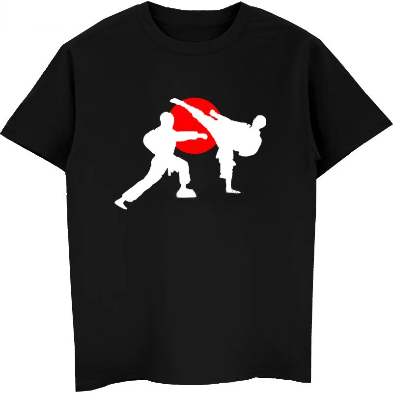 

Novelty Two Karate Fighter TShirts Men Summer Casual O-neck Tops Cool Taekwondo Graphic Tshirts Ropa Hombre Camisetas