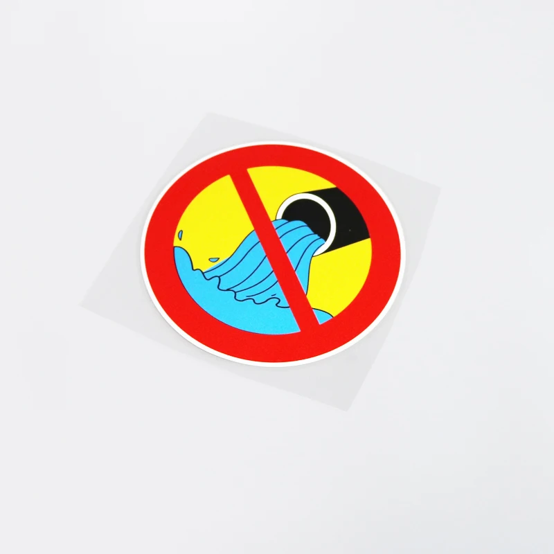 

1 Piece 13CM*13CM Warning Prohibit Sewage Personality Waterproof Car Sticker Decal PVC