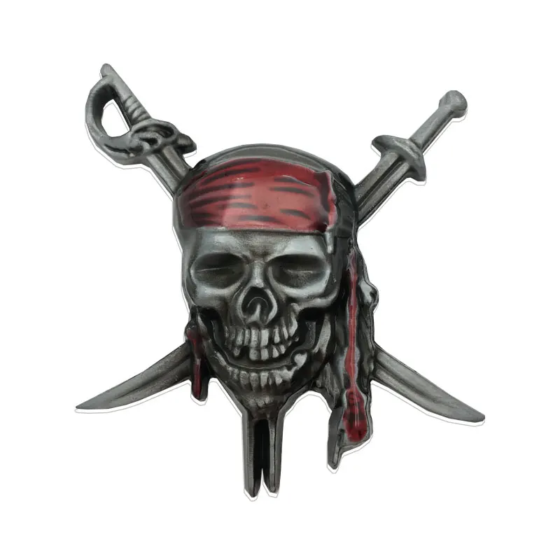 NEW 3D Metal Pirates Skull Captain Jack Badge Car Sticker Emblem Tail Decal For Bmw Mercedes Benz Suzuki Mazda Accessories |