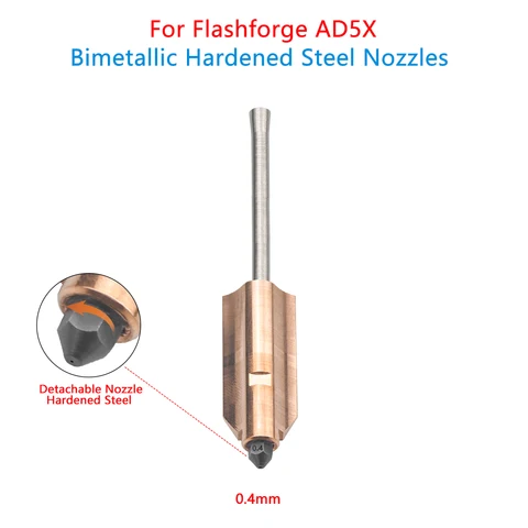 Сопла Haldis 3D для Flashforge AD5X биметаллические 0.25/0.4/0.6/0.8 мм