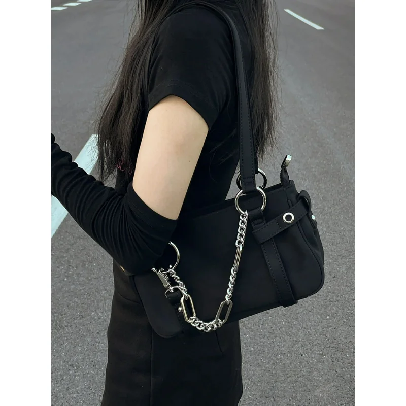 

2023 Chain Motorcycle Underarm Bag High Sense One-shoulder Handbag Niche New Cool Girl Spice Bag