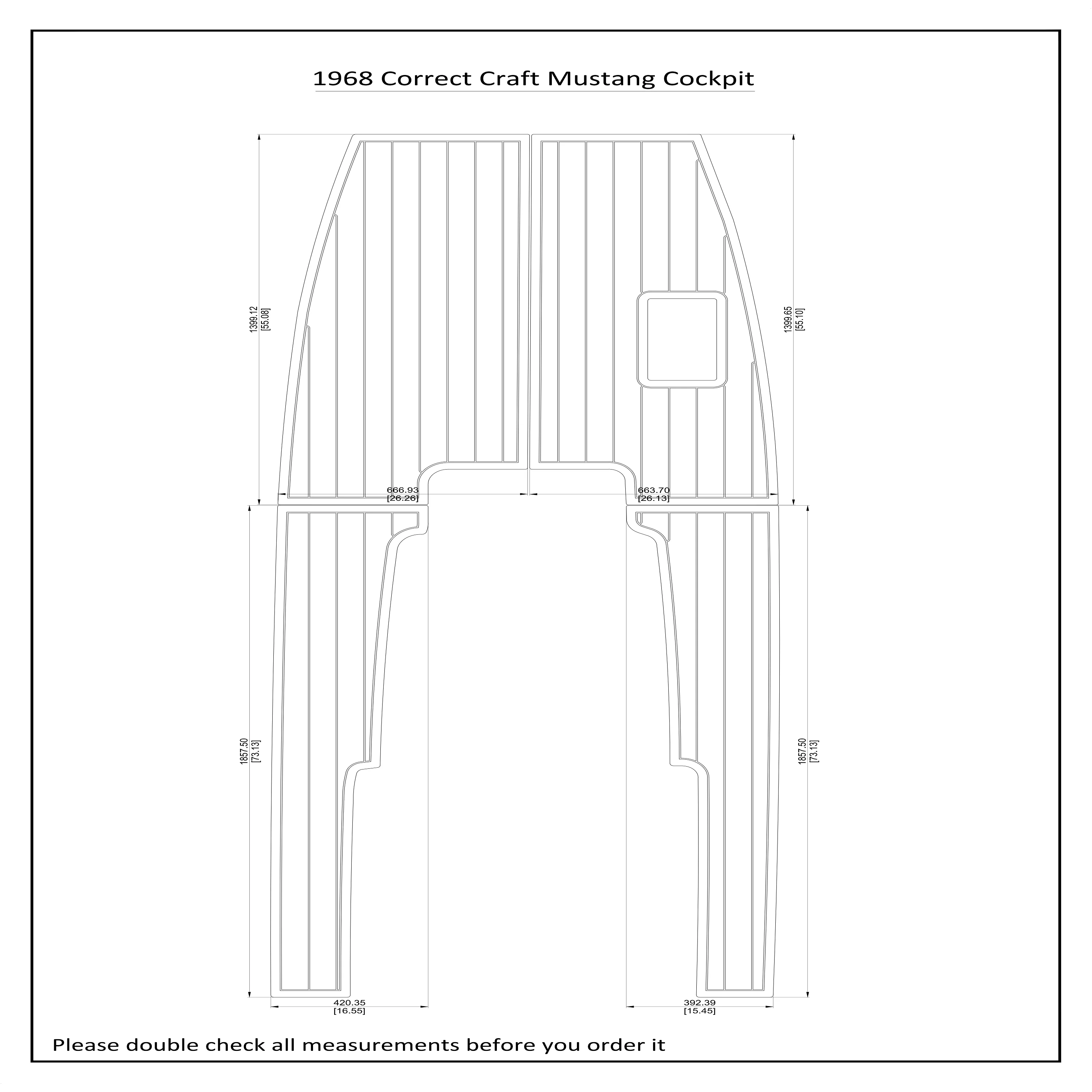 

1968 правильное ремесло Mustang кабина лодка EVA искусственный Тиковый напольный коврик