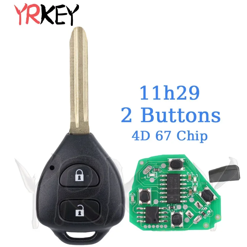 

Автомобильный ключ дистанционного управления для Toyota Corolla RAV4 Europe 2006 2007 2008 2009 2010 11H29 433 МГц ID67 Чип Smart 2 кнопки Автомобильный ключ