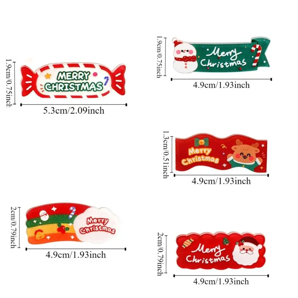 Рождественская акриловая заколка для волос Kawali лось Санта-Клаус снеговик