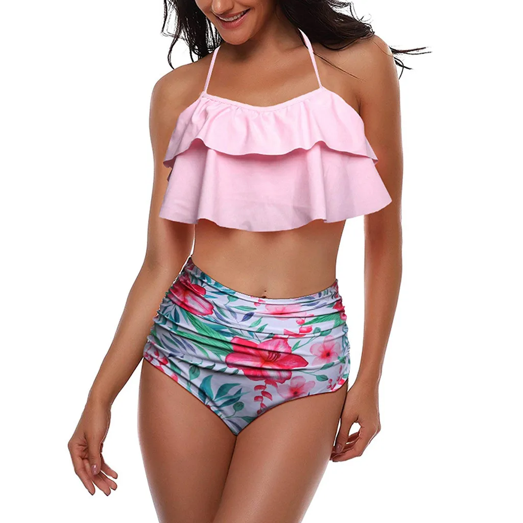 

Galaxy Skirt And Top Sexy Women Floral Print Push-Up Padded Bra Beach Men And Women Matching Swimsuits Swimwear Swimsuit Women