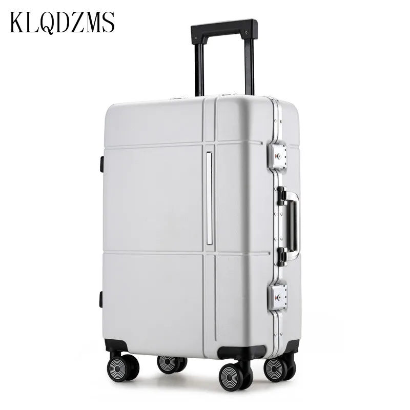 KLQDZMS New Aluminum Frame Trolley Case Male 20 Inch Boarding Case Female Student 24 Inch High Quality Business Trip Suitcase