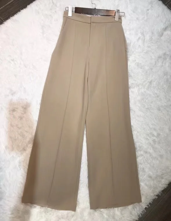 

Модные женские брюки Fyion 2023, подиумная роскошная женская одежда в европейском стиле знаменитого бренда, однотонные длинные брюки