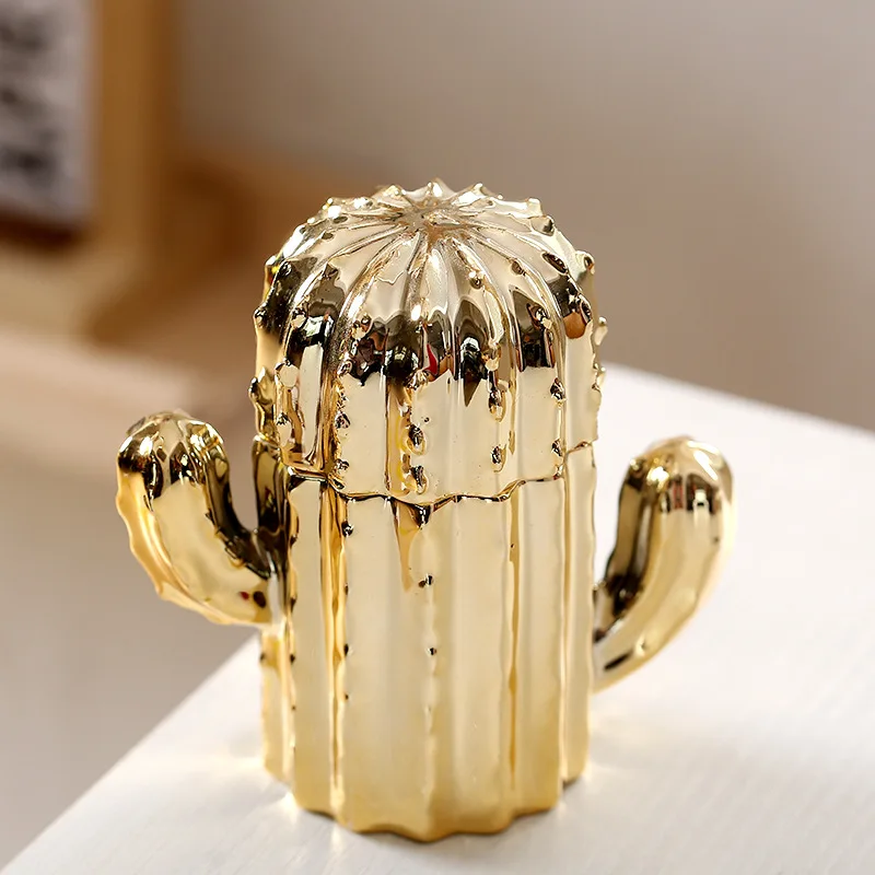 

Керамическая коробка для зубочисток с кактусом