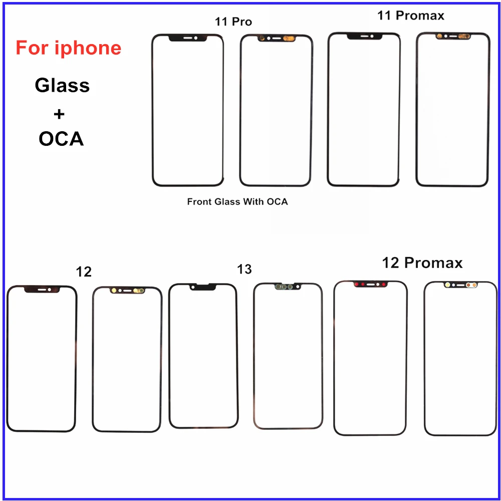 

5pcs/Lot OCA Glass For iPhone X XS XR 11 XSMAX 11 Pro 12 12 Pro 12 Promax 13 14 Series OCA Glass