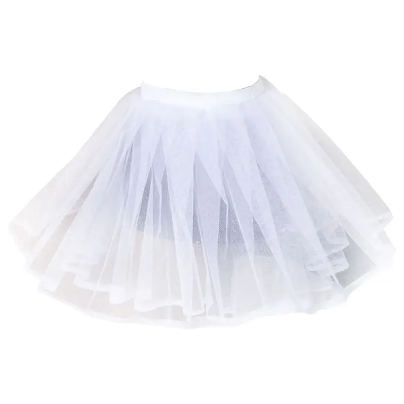 

Women Children White Hard Mesh Short Petticoat Double Layers Girl Tutu Sk