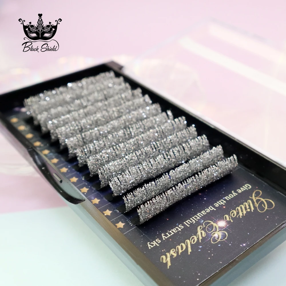 

Mix Color Fashion Glitter Fluffy Fairy Spikes False Eyelashes Shiny Fancy Diamond Colorful Eyelash Extension For Make Up