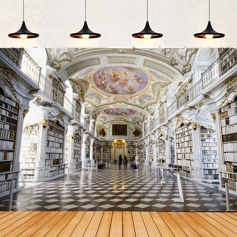 Фото Италия Stift Admont Bibliothek фон для фотосъемки церковная архитектура зал сцена путешествия свадьба праздник вечеринка фон баннер №1