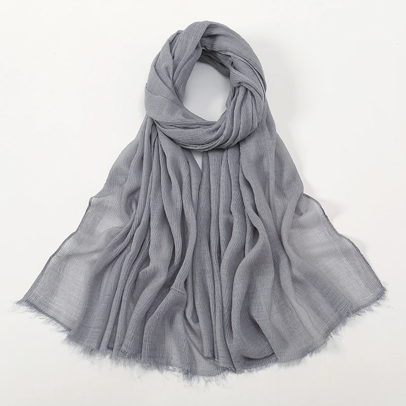 Серебряные гофрированные мусульманские женские хиджаб с блестками и морщинами