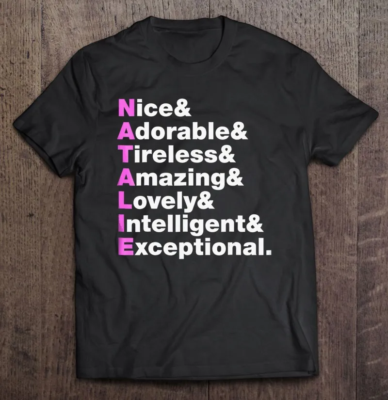 

Натали имя подарок Персонализированная Натали футболка оверсайз футболка с графическим рисунком спортивные женские хлопковые мужские фут...