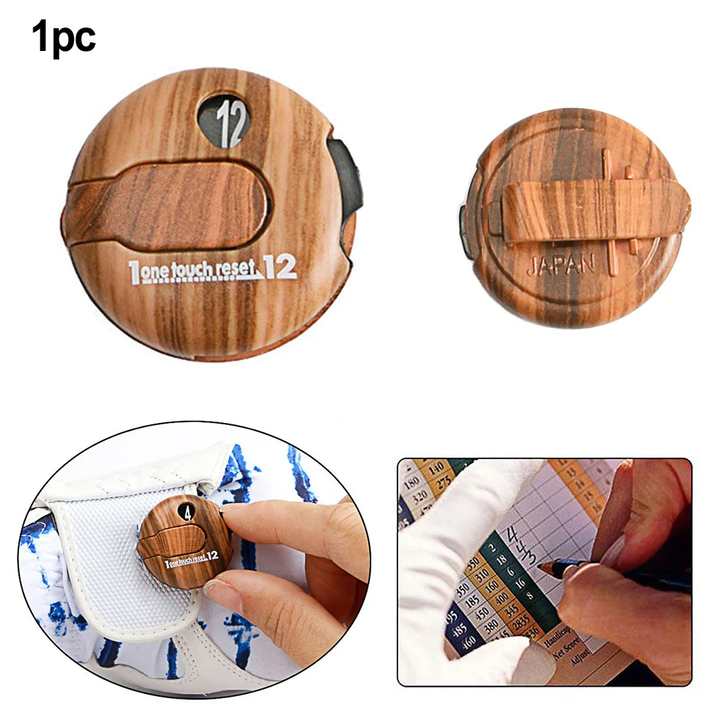 

Durable Golf Scorer Hat Clip 3*3cm ABS Brown Carrying Convenient Counter Up Glove Clip One-touch Reset Outdoor