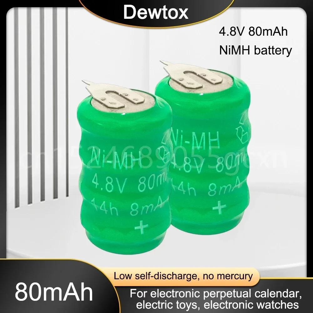 4 8 в 80 мАч Ni-MH Ni MH перезаряжаемая батарея с паяными штырьками для дополнительной