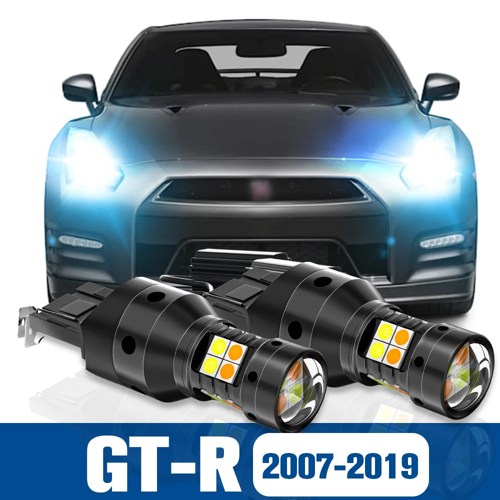 

2x LED Dual Mode Turn Signal+Daytime Running Light DRL Accessories Canbus For Nissan GT-R GTR 2007-2019 2008 2009 2010 2011 2012