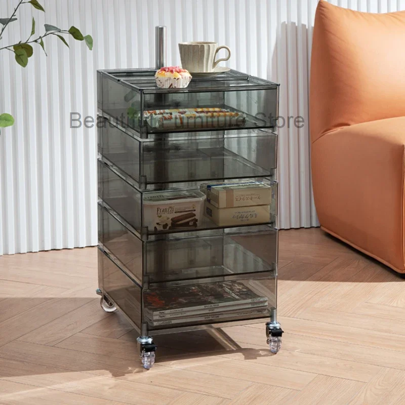 Элегантные книжные шкафы на колесах акриловые витрины для растений гостиной