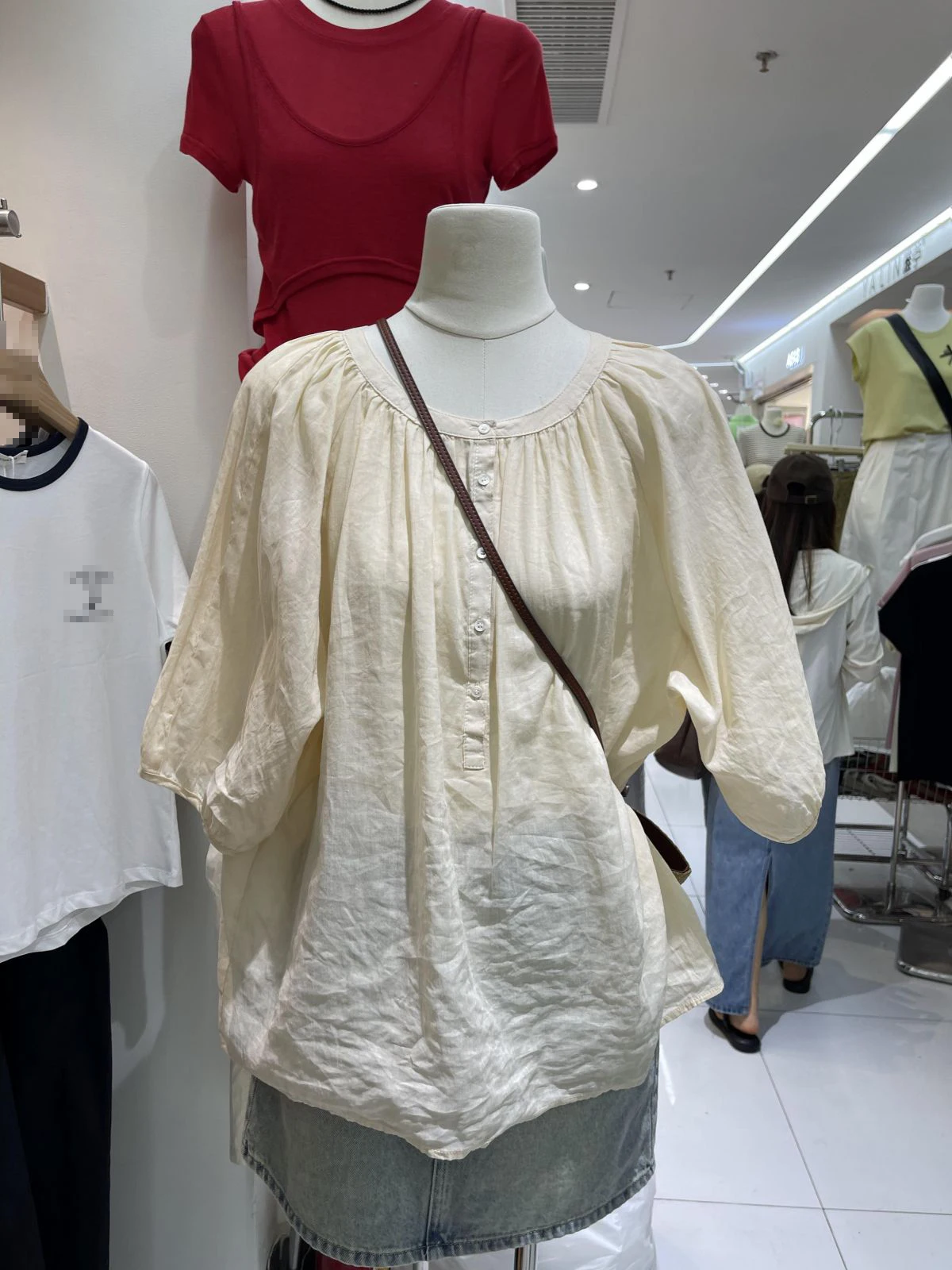 Тринадцать рядов летняя одежда для женщин новинка 2024 милая рубашка с круглым