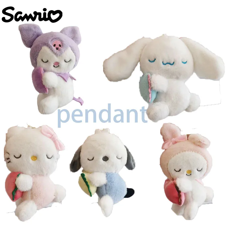 

Sanrio Kuromi Keyholder Pendant My Melody Hello Kitty Cinnamoroll School Bag Charm Plush Toy Accessorie Couple New Trinket Gift