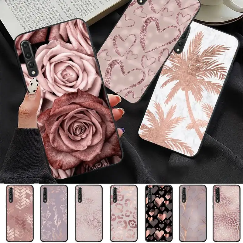 

Beautiful gold Rose Phone Case For Huawei P 8 9 10 20 30 40 50 Pro Lite Psmart Honor 10 lite 70 Mate 20lite