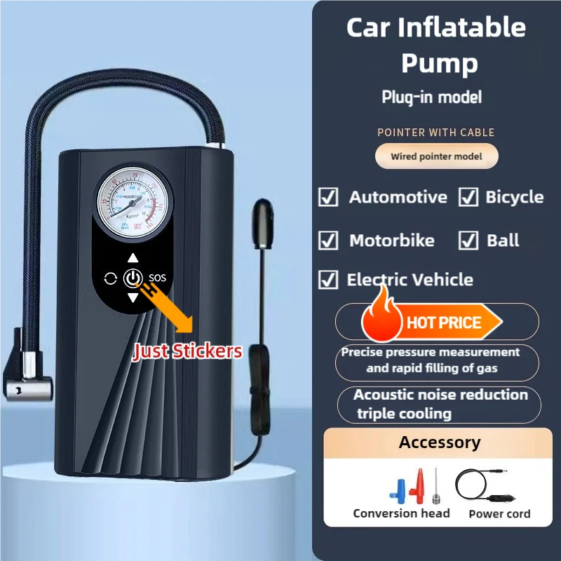 Портативный беспроводной автомобильный насос для накачивания с USB-зарядкой