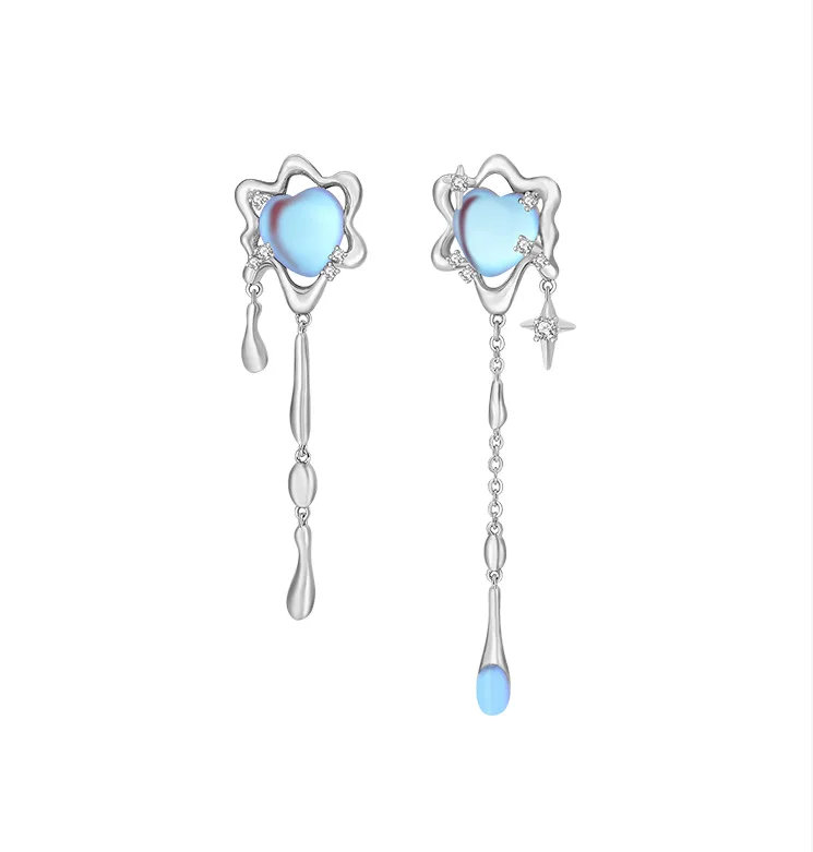 

2023 New Star Moonstone Tassel Earrings Female Summer Ear Stud Earrings Women's Gift Wholesale